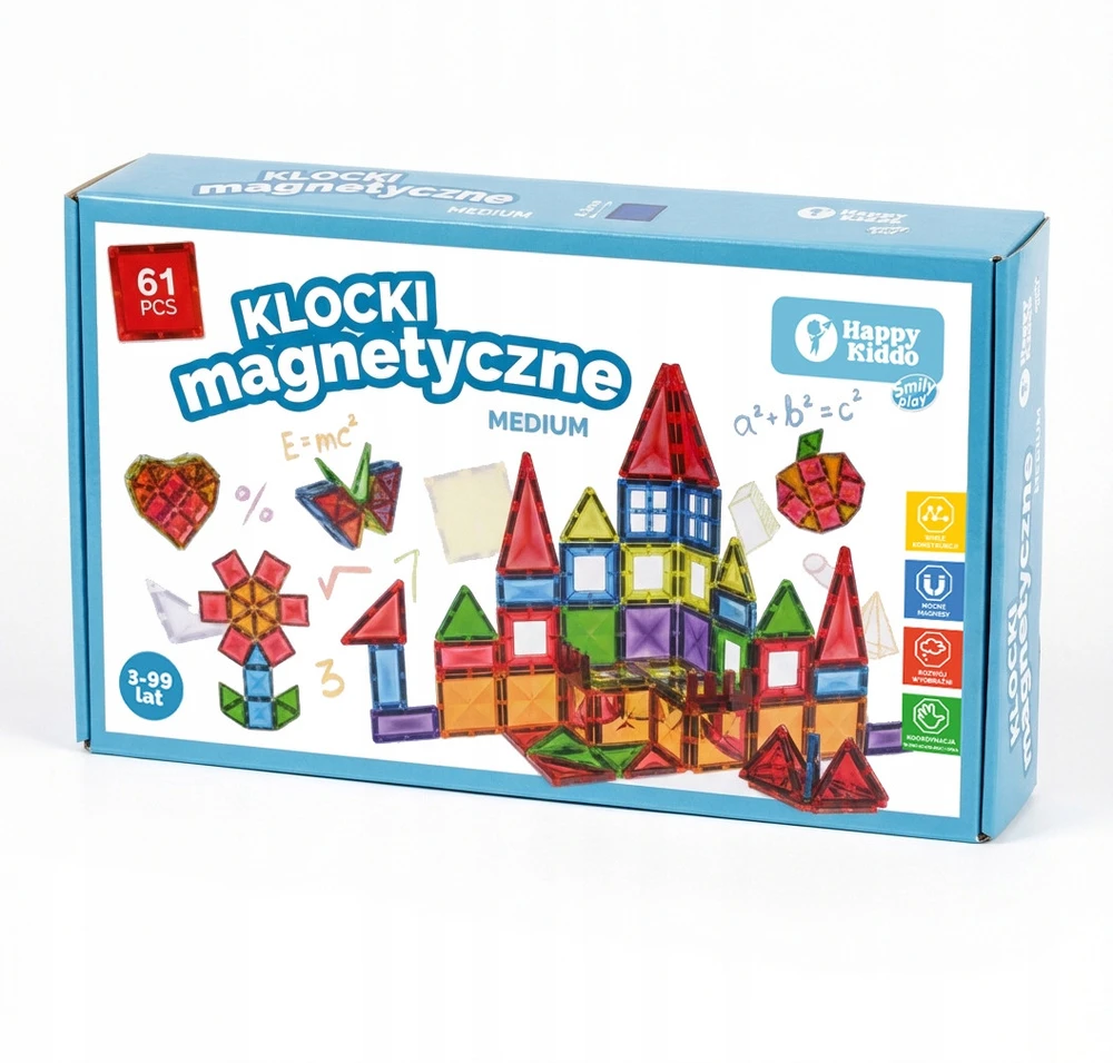 Lavinamasis magnetinių kaladėlių rinkinys „Pilies statyba“, 61 vnt.
