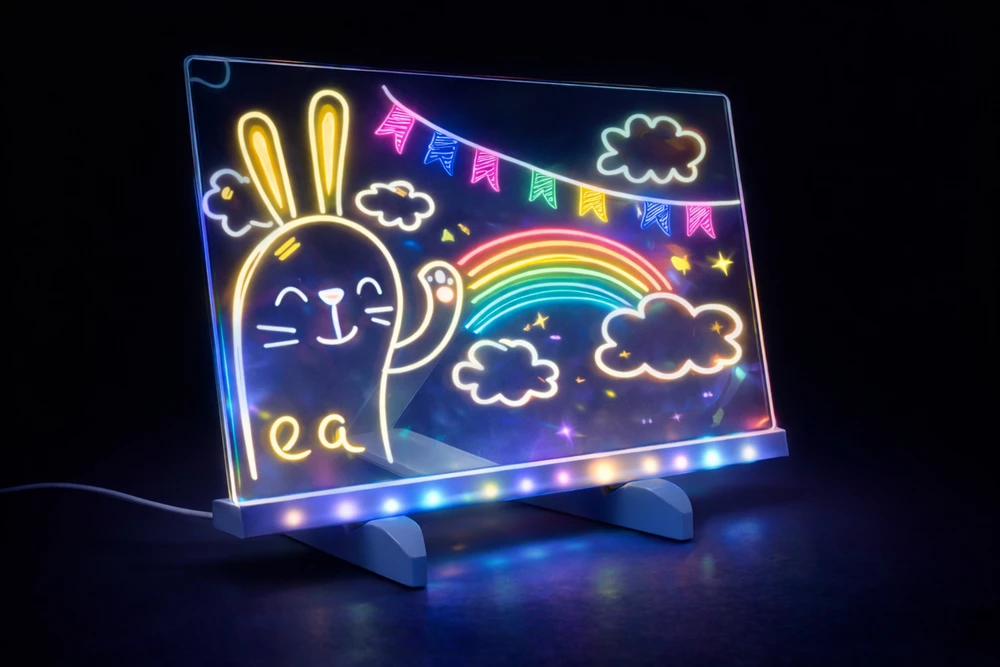 LED piešimo lenta Drobiazgarnia su 6 žymekliais