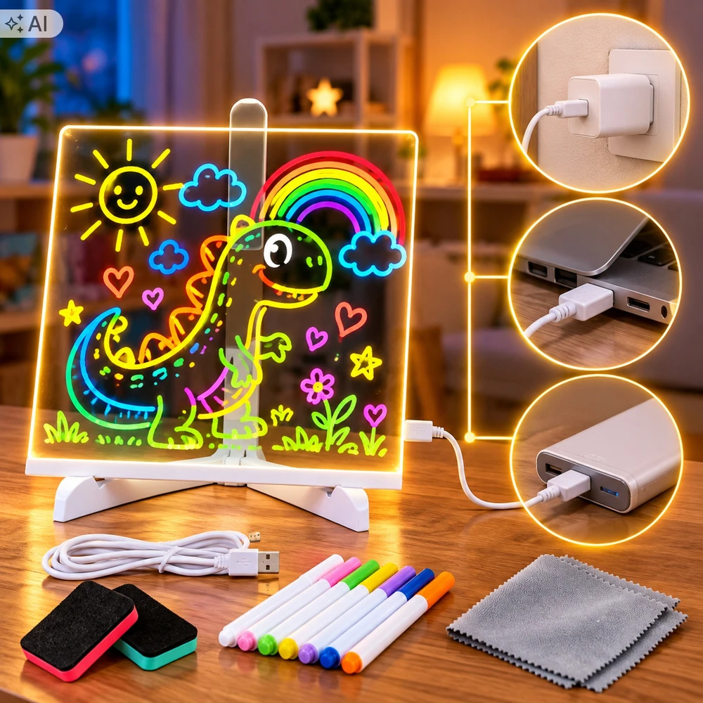 LED piešimo lenta NORIMPEX su 7 žymekliais