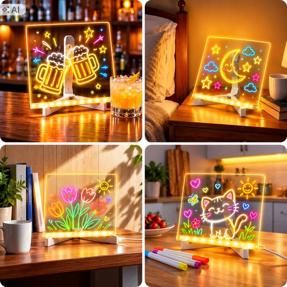 LED piešimo lenta NORIMPEX su 7 žymekliais