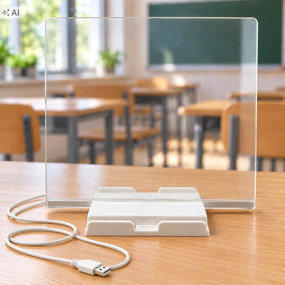 LED piešimo lenta su 7 žymekliais, 20 × 20 cm