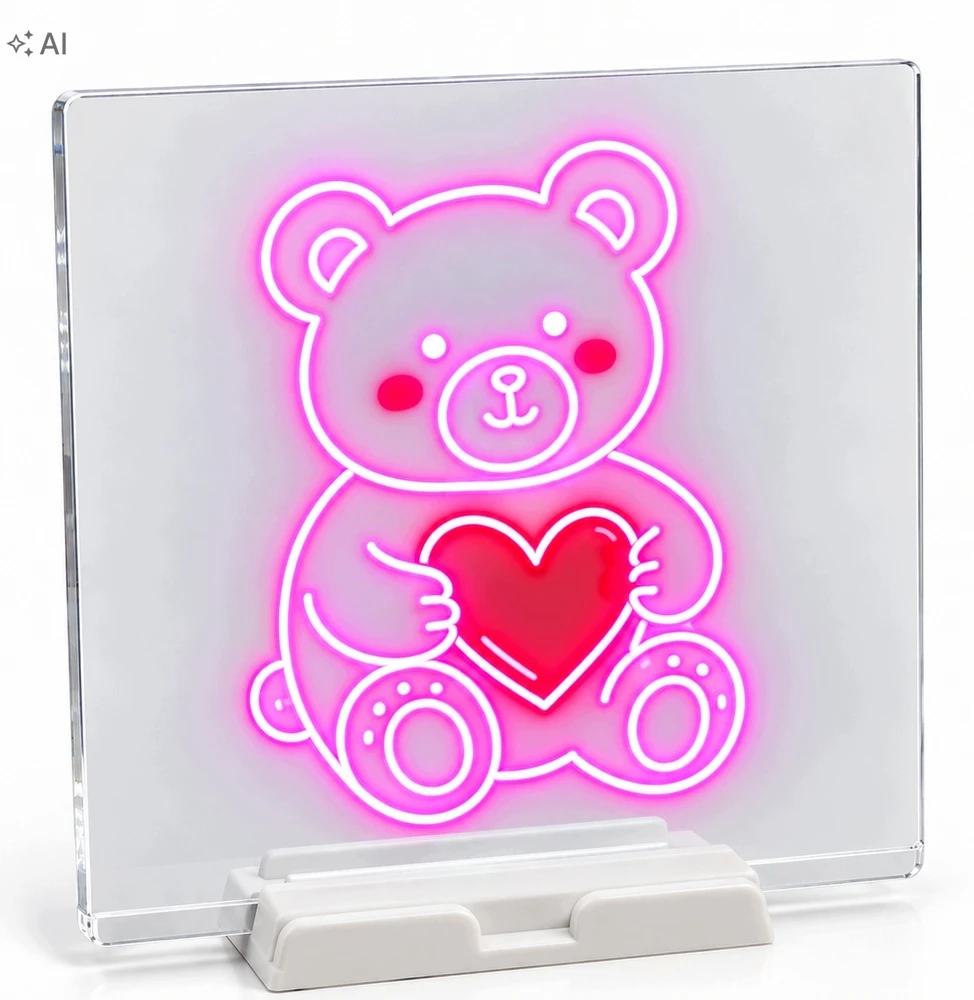LED piešimo lenta su 7 žymekliais, 20 × 20 cm