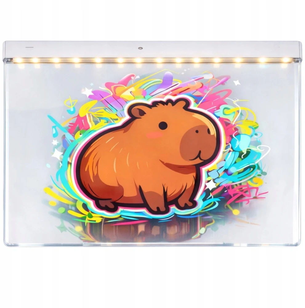LED piešimo lenta Toys, 30 × 20 cm, 7 flomasteriai