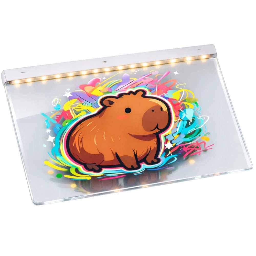 LED piešimo lenta Toys, 30 × 20 cm, 7 flomasteriai
