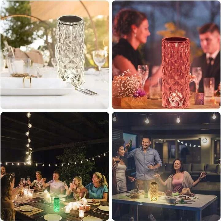 LED šviečianti kristalo formos lempa – RGB spalvos, liečiamas valdymas, USB ir pultelis