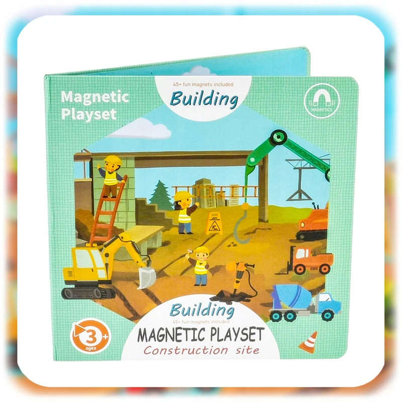 Magnetinė konstravimo knyga-dėlionė su automobiliais