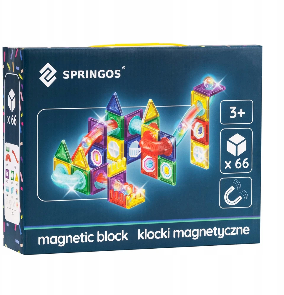 Magnetinės konstravimo kaladėlės vaikams, 66 el.