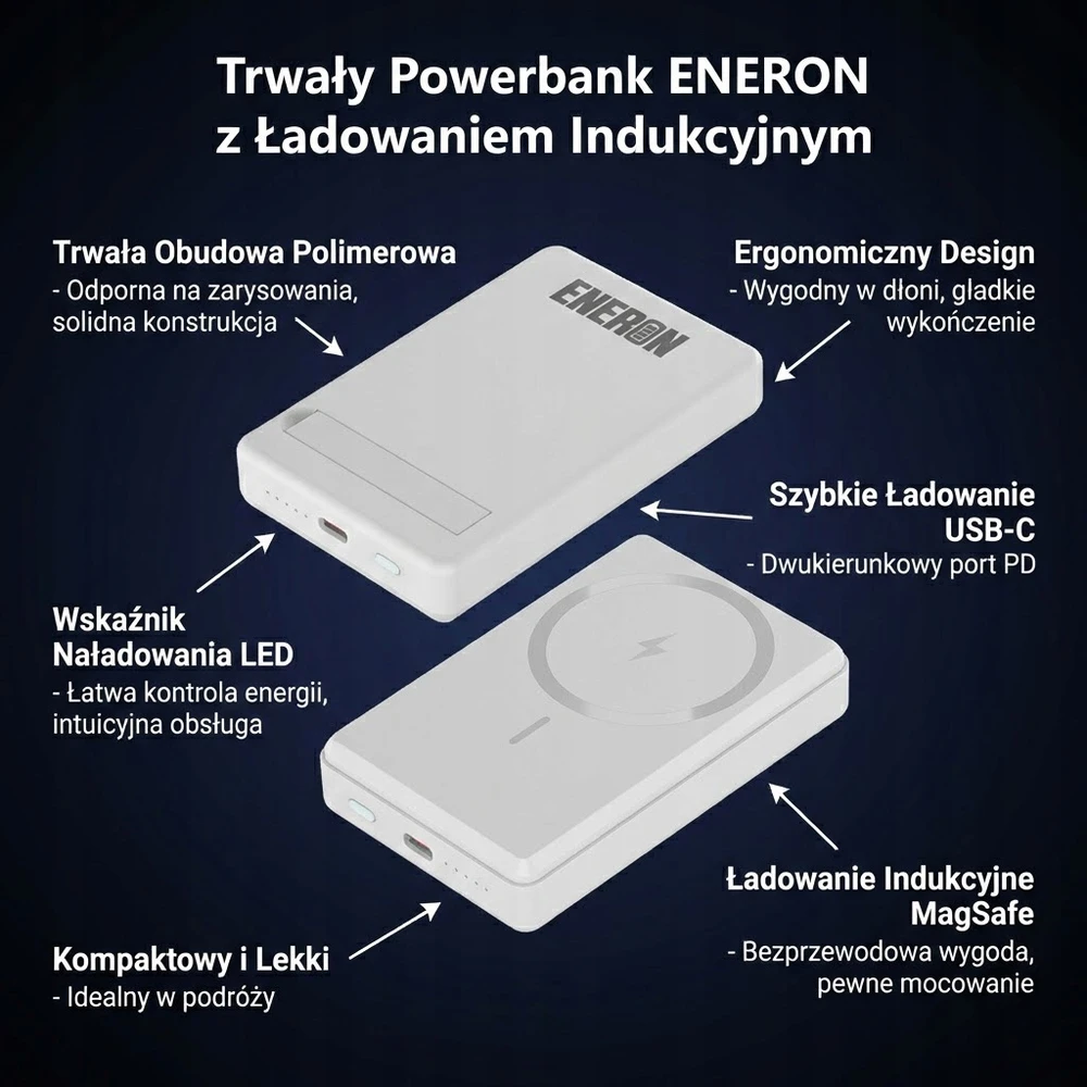 Magnetinis išorinis akumuliatorius Eneron, 5000 mAh