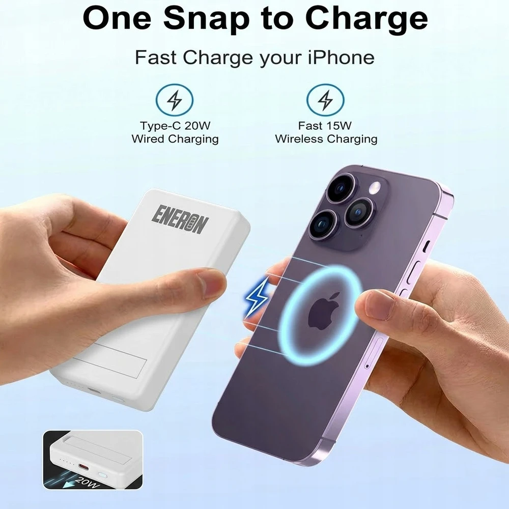Magnetinis išorinis akumuliatorius Eneron, 5000 mAh