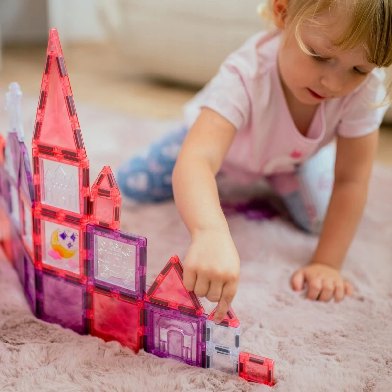 Magnetinių kaladėlių rinkinys „Princesės pilis“, 50 dalių