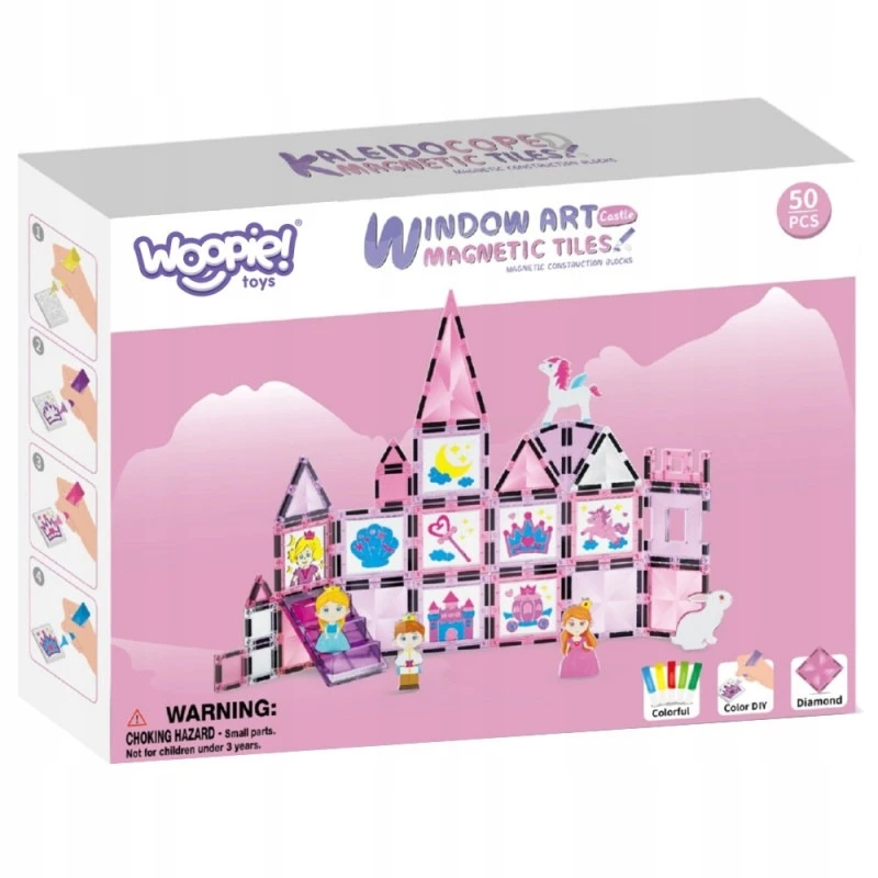 Magnetinių kaladėlių rinkinys „Princesės pilis“, 50 dalių