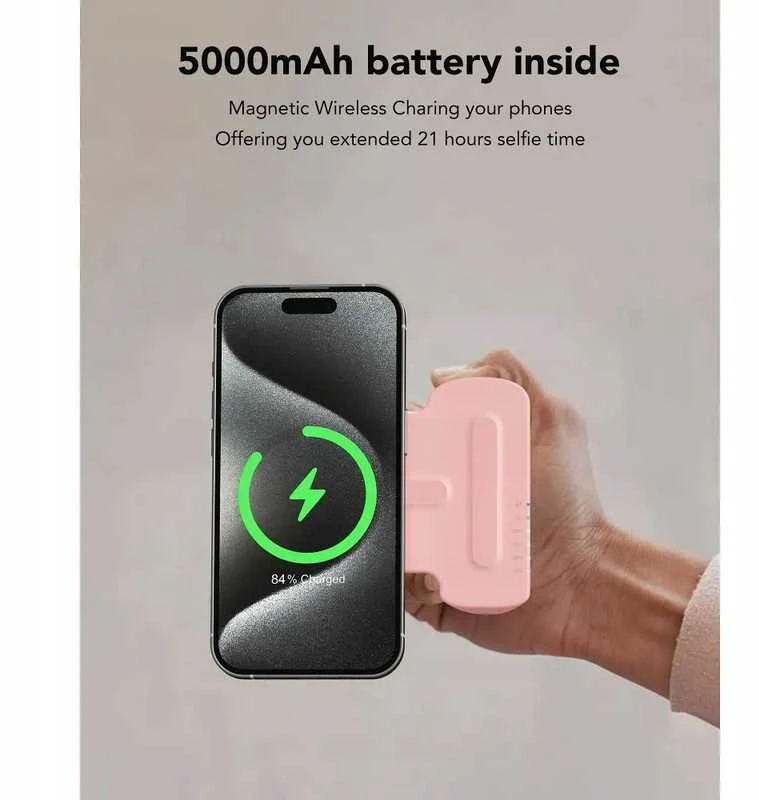 MagSafe powerbankas VEGER 5000 mAh – kompaktiškas, patogus, belaidis įkrovimas