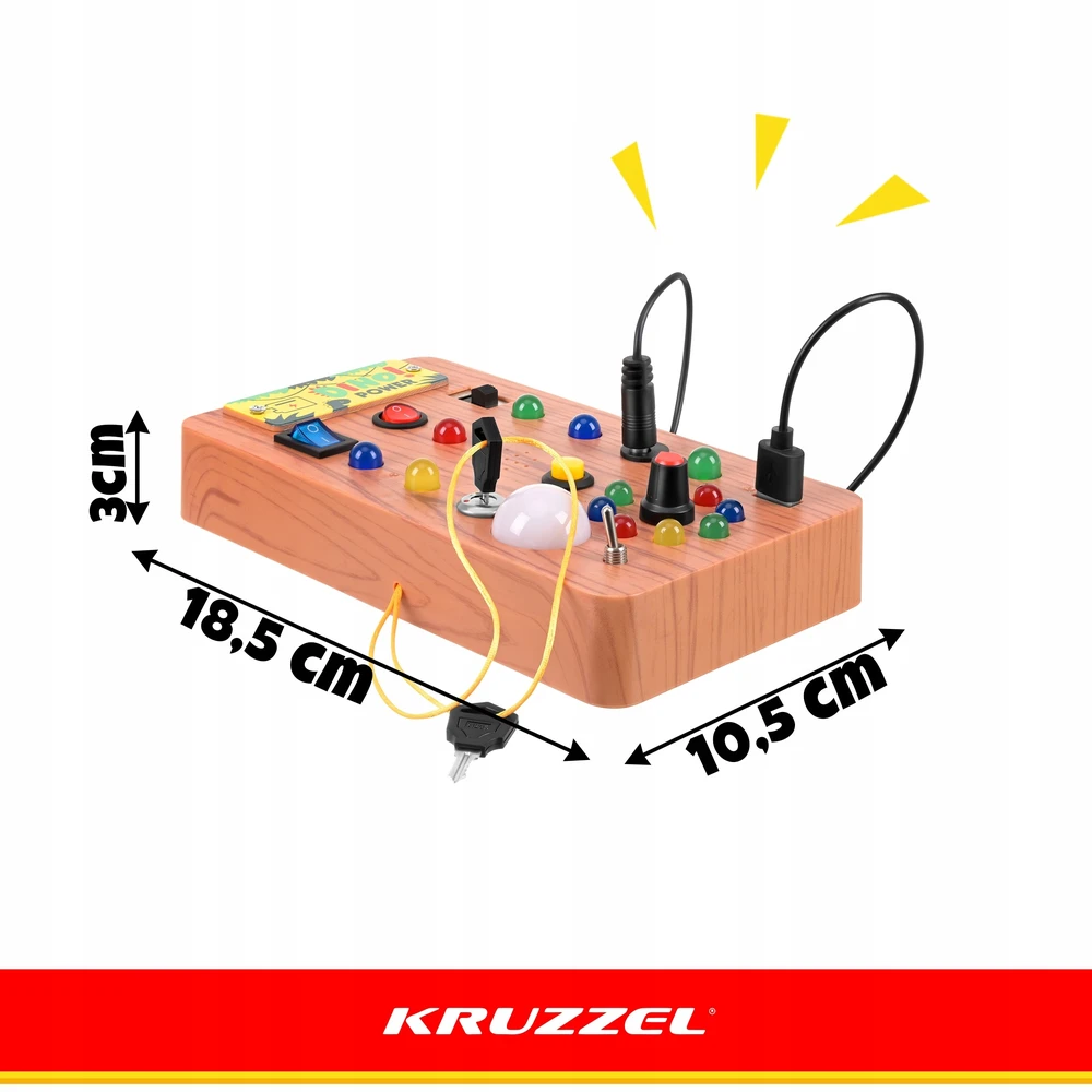 Manipuliacinė lenta su LED lemputėmis Kruzzel