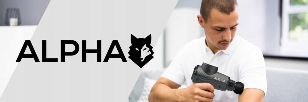 Masažo pistoletas ALPHA, 8 antgaliai