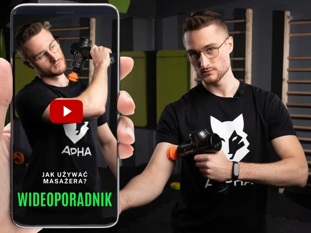 Masažo pistoletas ALPHA, 9 antgaliai