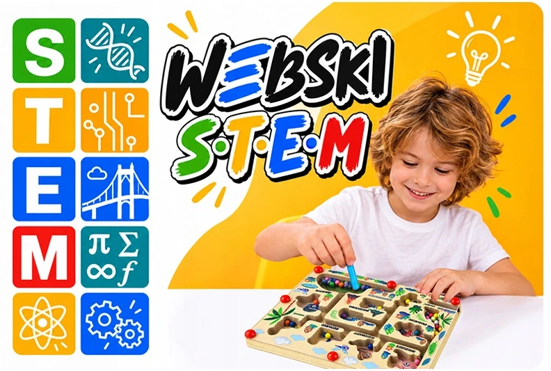 Dėlionė Medinis magnetinis labirintas Webski, 22,5 cm