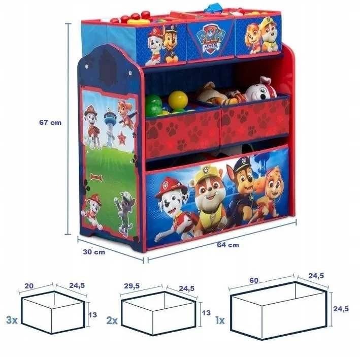Medinis žaislų ir knygų organizatorius vaikams – „PAW Patrol“ Skye dizainas