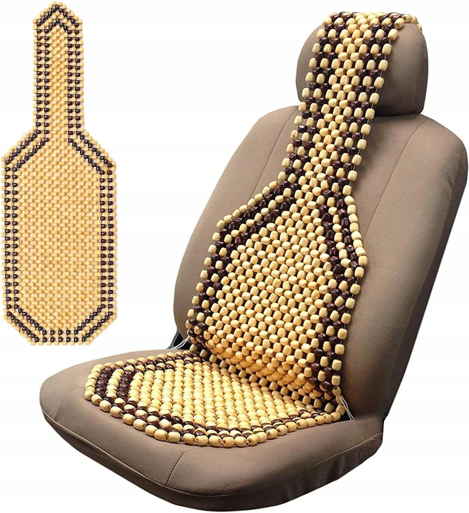 Medinių karoliukų kilimėlis automobilio sėdynei Anytech, 128 × 40 cm