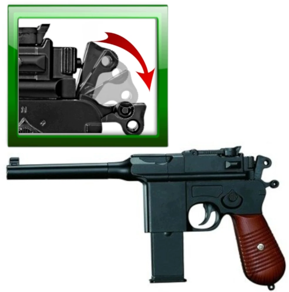 Metalinė pistoleto replika Mauser C96, 2 dėtuvės