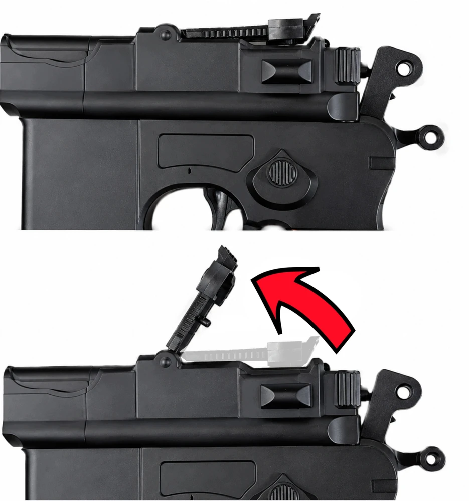Metalinė pistoleto replika Mauser C96, 2 dėtuvės
