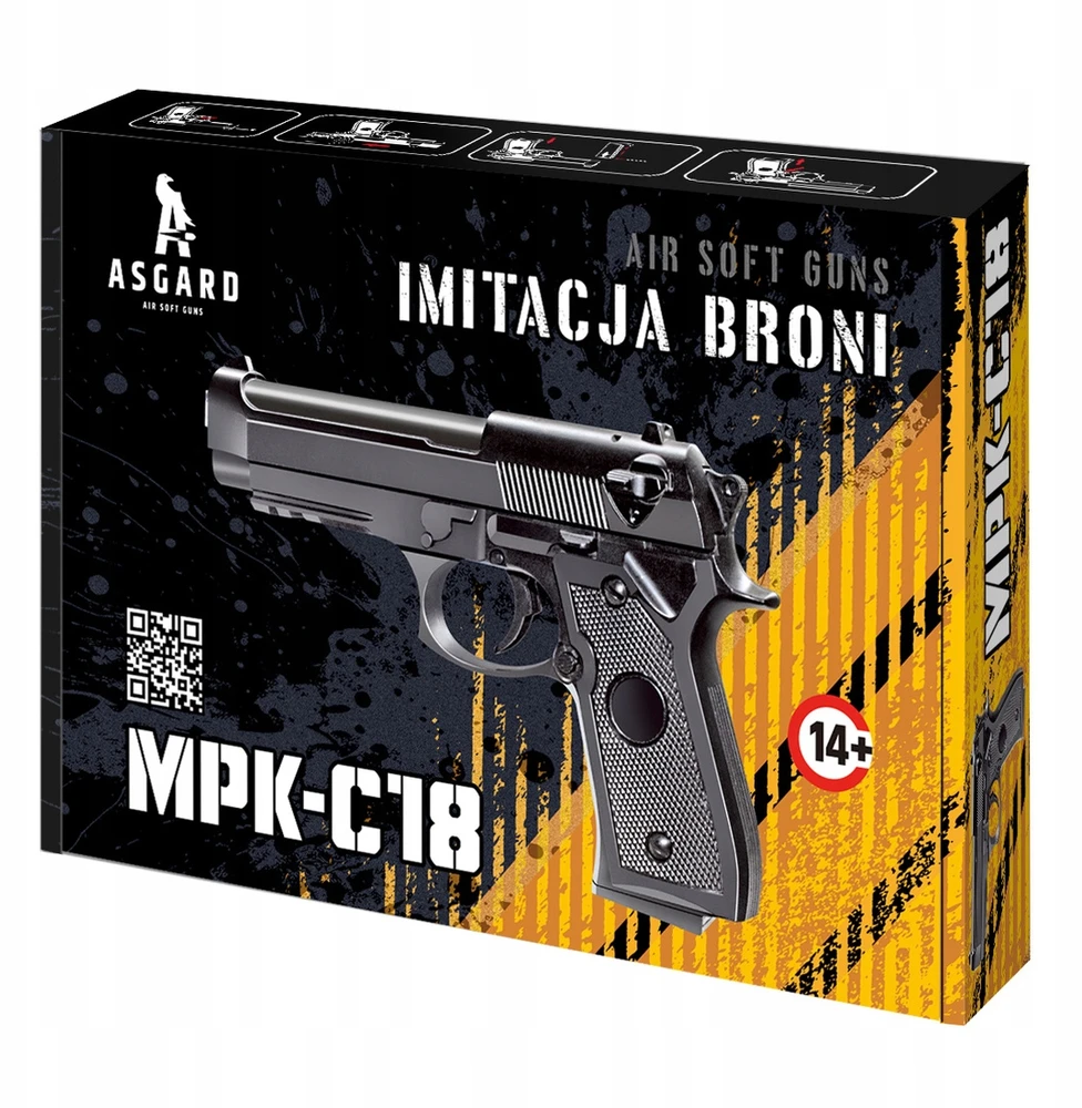Metalinis žaislinis pistoletas Combat, juodas