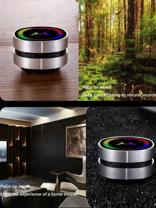Mini „Bluetooth“ kolonėlė su kaulinio laidumo technologija, RGB apšvietimu ir siurbtuku