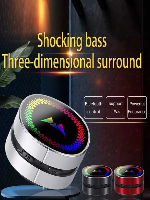 Mini „Bluetooth“ kolonėlė su kaulinio laidumo technologija, RGB apšvietimu ir siurbtuku