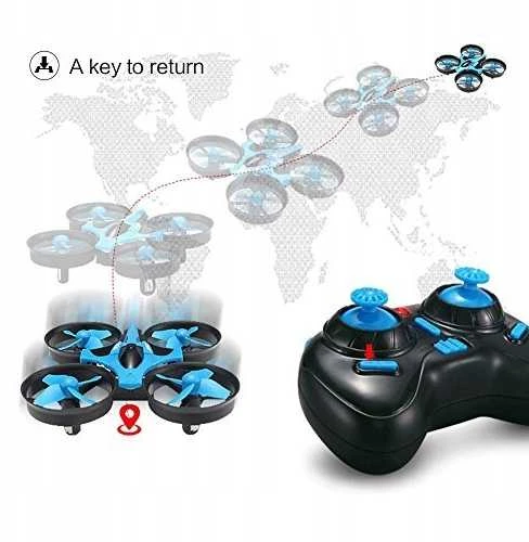 Mini dronas JJRC H36 2.4 GHz – kompaktiškas, 4 kanalų, mėlynas
