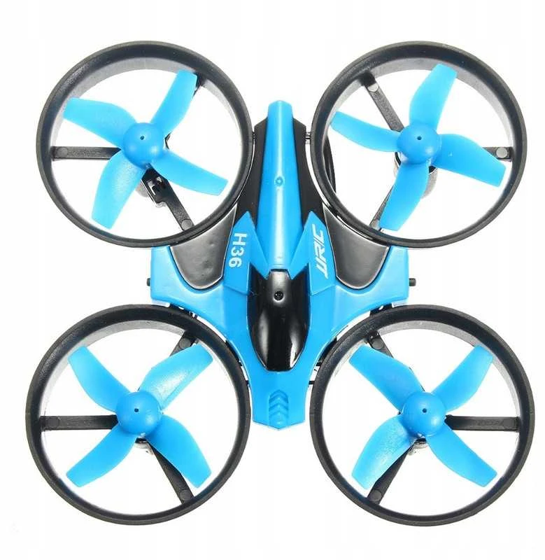 Mini dronas JJRC H36 2.4 GHz – kompaktiškas, 4 kanalų, mėlynas
