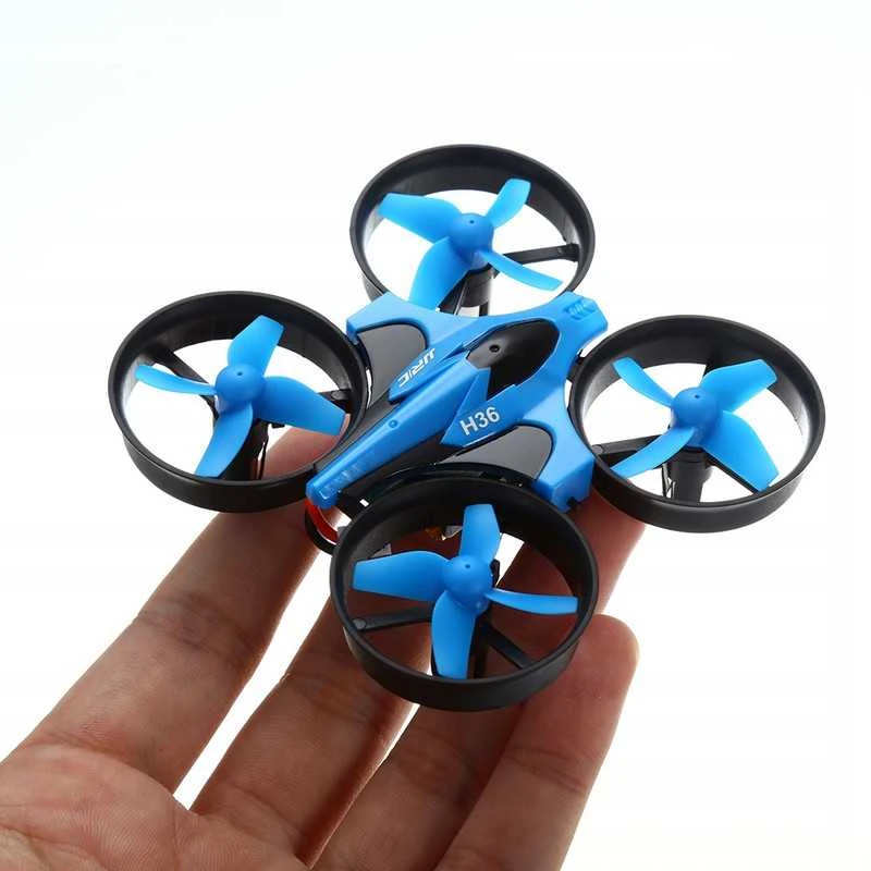 Mini dronas JJRC H36 2.4 GHz – kompaktiškas, 4 kanalų, mėlynas