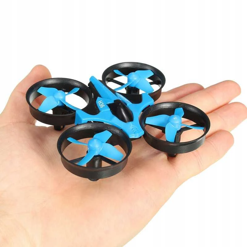 Mini dronas JJRC H36 2.4 GHz – kompaktiškas, 4 kanalų, mėlynas