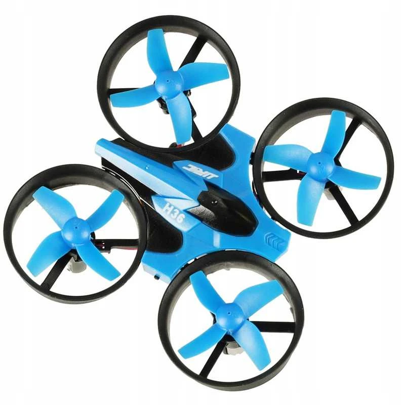 Mini dronas JJRC H36 2.4 GHz – kompaktiškas, 4 kanalų, mėlynas
