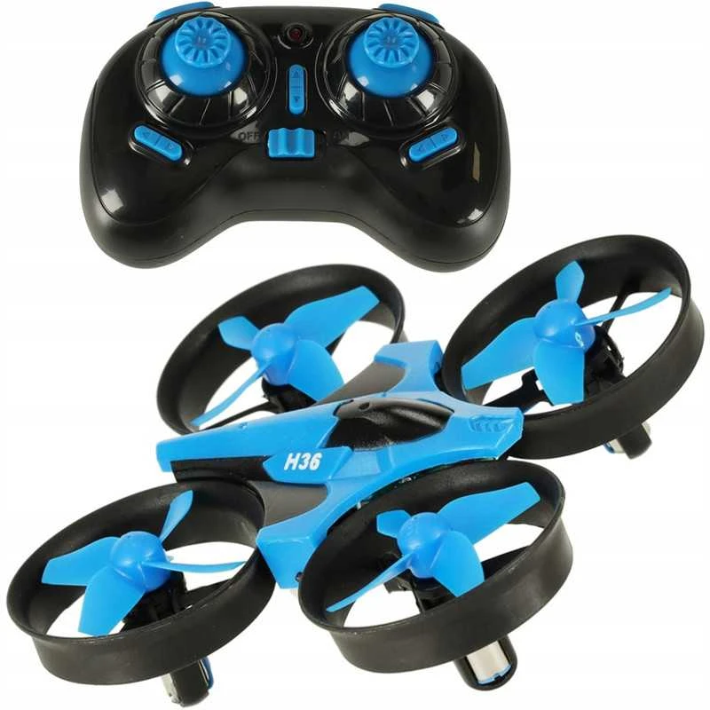 Mini dronas JJRC H36 2.4 GHz – kompaktiškas, 4 kanalų, mėlynas