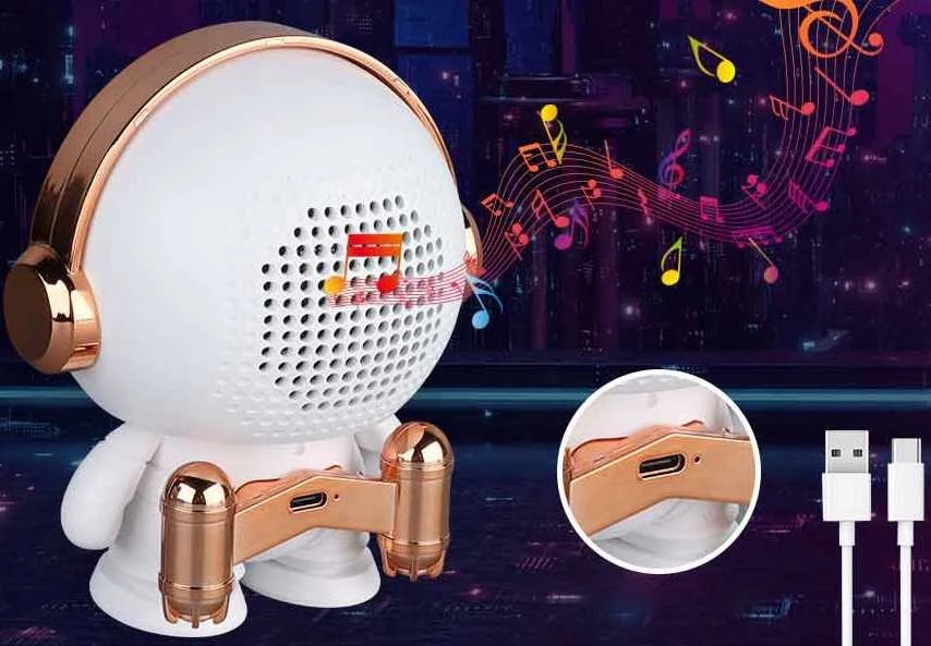 Mini išmanioji „Bluetooth“ kolonėlė su RGB LED apšvietimu „Astronaut“