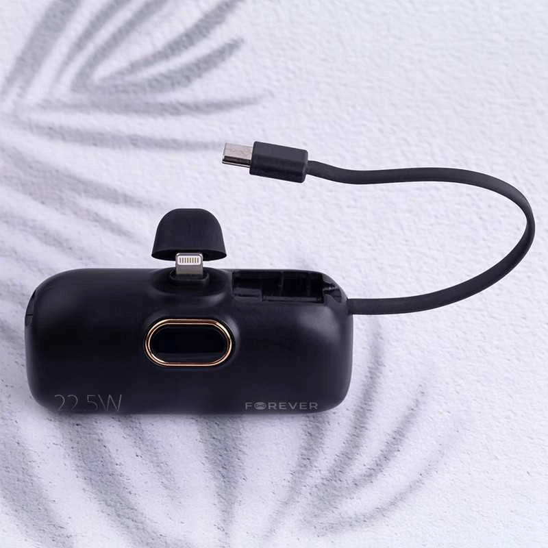 Mini powerbank iPhone telefonui – kompaktiškas, su Lightning ir PD įkrovimu