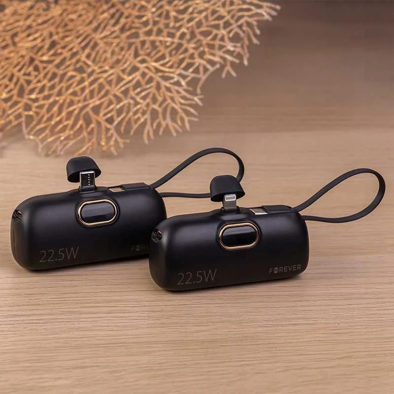 Mini powerbank iPhone telefonui – kompaktiškas, su Lightning ir PD įkrovimu