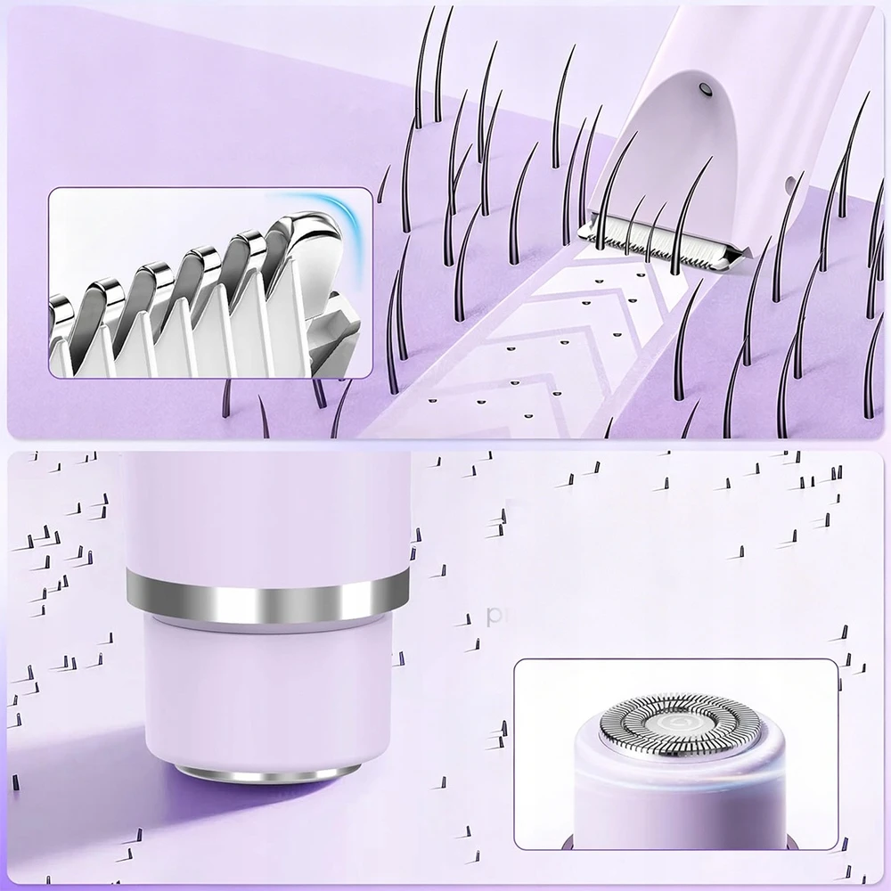 Moteriška elektrinė barzdaskutė, violetinė