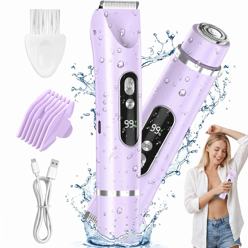 Moteriška elektrinė barzdaskutė, violetinė