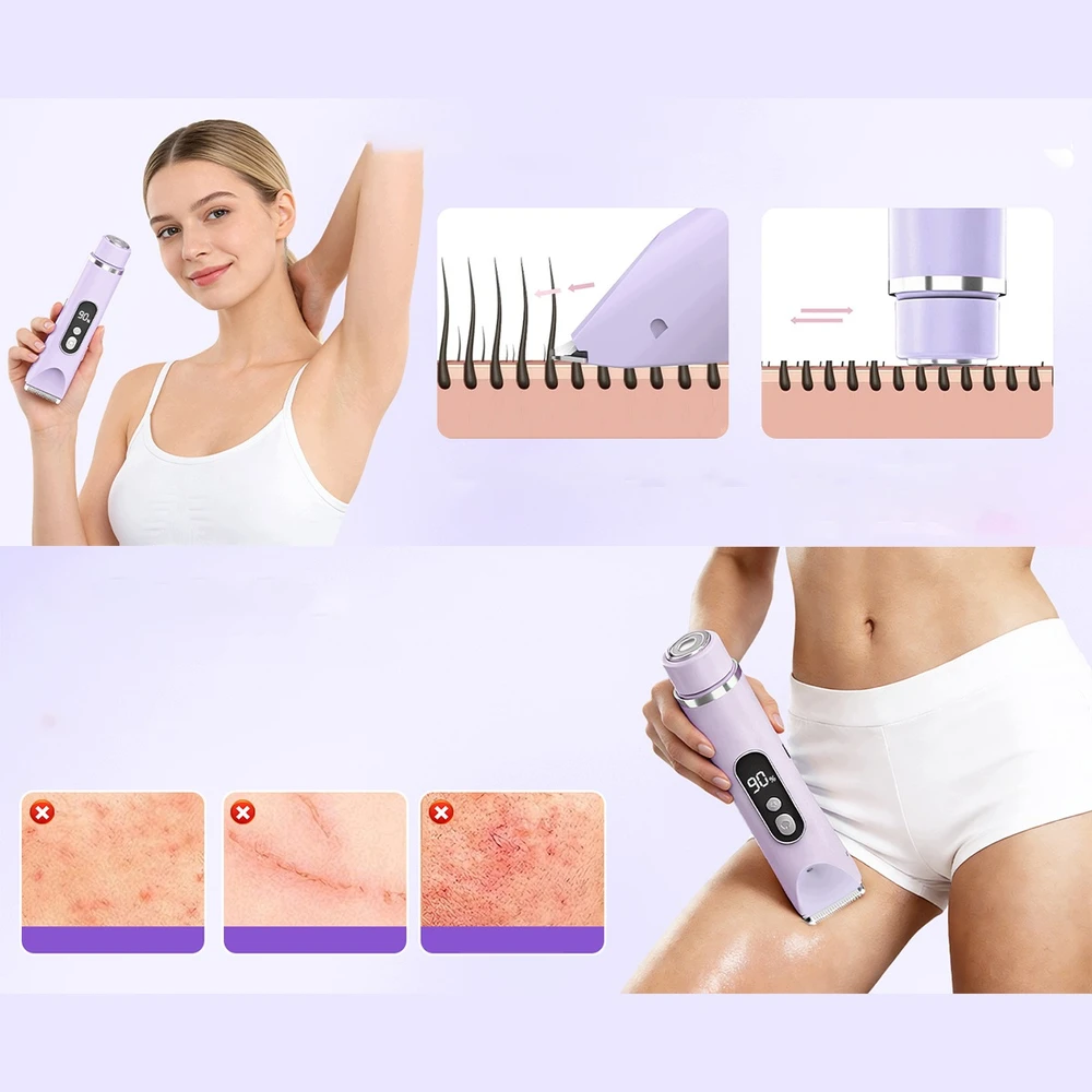 Moteriška elektrinė barzdaskutė, violetinė
