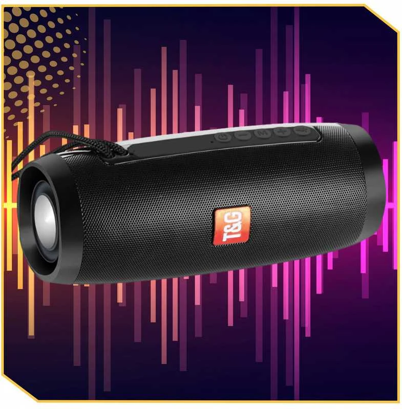 Nešiojama belaidė „Bluetooth“ boombox kolonėlė su FM radiju, USB, AUX ir LED