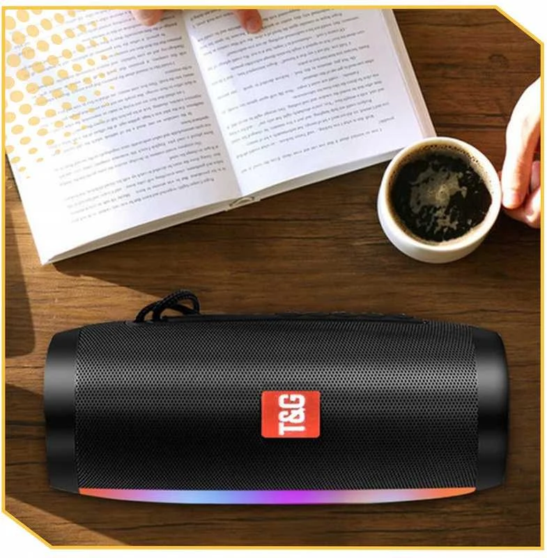 Nešiojama belaidė „Bluetooth“ boombox kolonėlė su FM radiju, USB, AUX ir LED