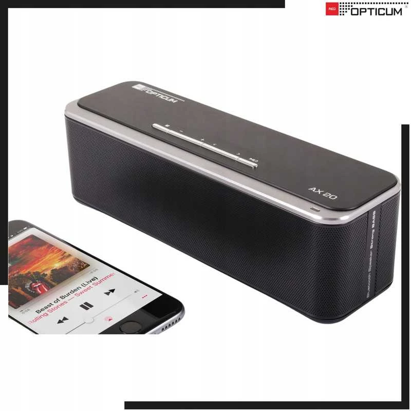 Nešiojama belaidė „Bluetooth“ kolonėlė AX20 10 W su stipriu bosu, juoda