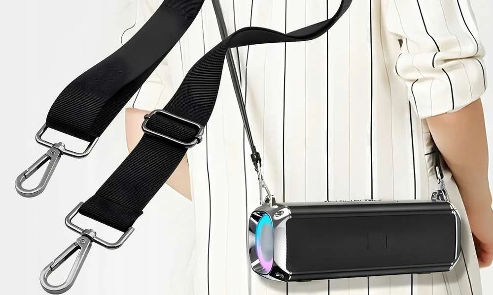 Nešiojama belaidė „Bluetooth“ kolonėlė su LED apšvietimu ir radiju