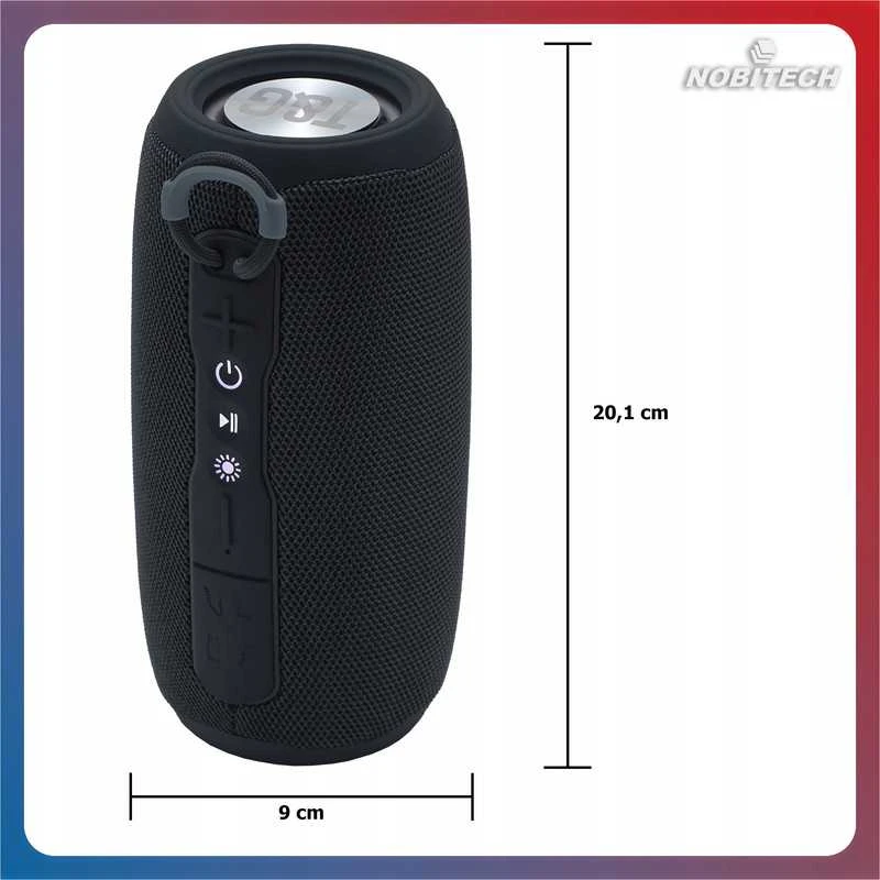 Nešiojama belaidė „Bluetooth“ kolonėlė su FM radiju, RGB LED ir SD kortele