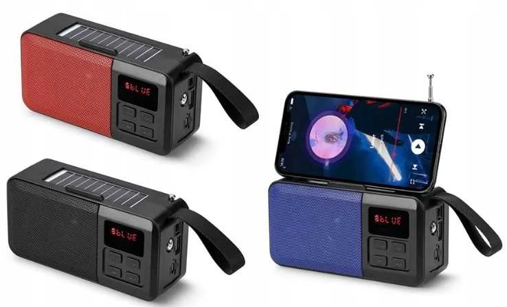 Nešiojama belaidė „Bluetooth“ kolonėlė su saulės įkrovimu ir radiju