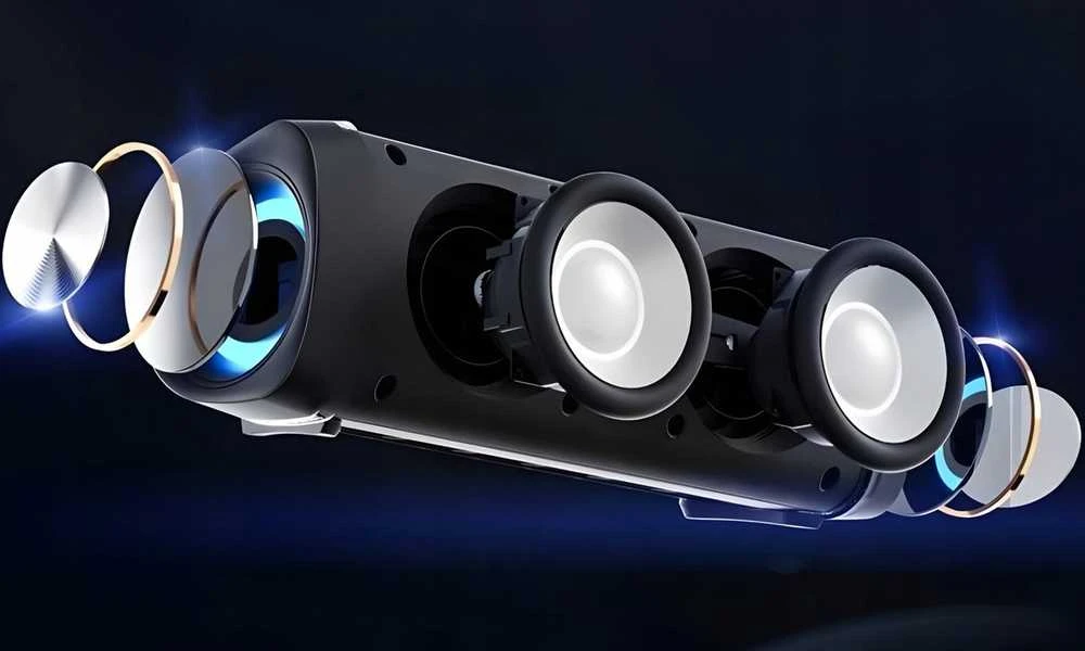 Nešiojama belaidė „Bluetooth“ kolonėlė su LED apšvietimu ir radiju