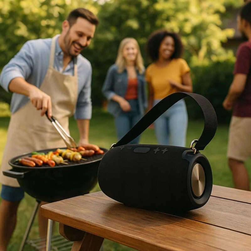 Nešiojama „Bluetooth“ boombox kolonėlė su galingu bosu, FM radiju ir USB