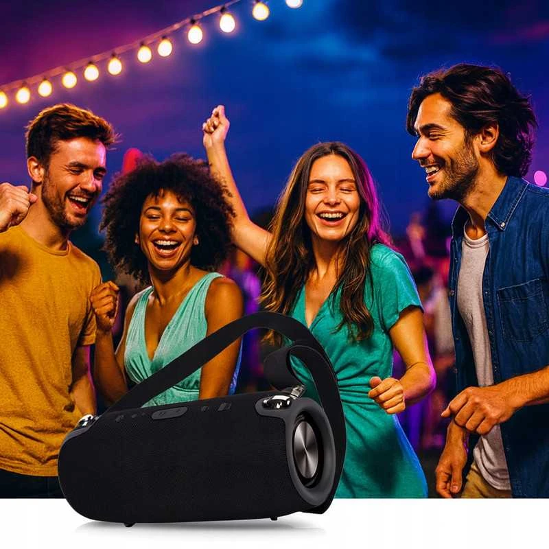 Nešiojama „Bluetooth“ boombox kolonėlė su galingu bosu, FM radiju ir USB