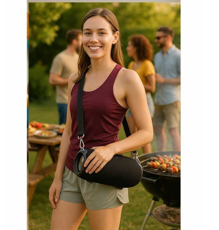 Nešiojama „Bluetooth“ boombox kolonėlė su galingu bosu, FM radiju ir USB