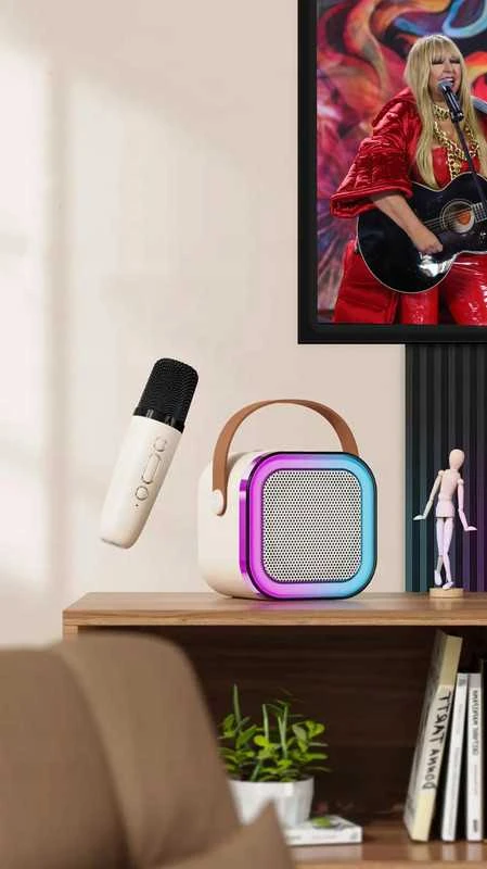 Nešiojama „Bluetooth“ kolonėlė „Blow“ su karaoke mikrofonu ir RGB apšvietimu